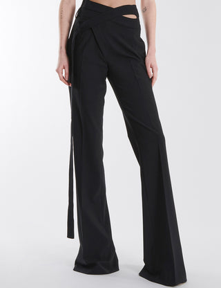 Flared Wrap Suit Pant