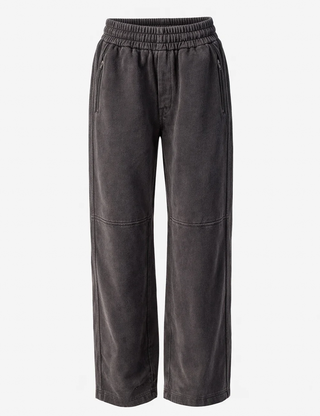 BLACK WASH PANELED TRACK PANTS