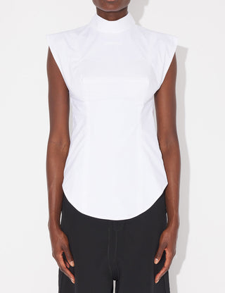 Reversed Sleeveless Pointy Blouse