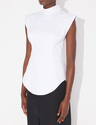 Reversed Sleeveless Pointy Blouse