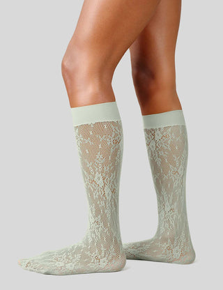 Rosa Lace Knee High Socks Mint