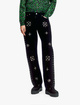 Studded Denim Jeans Black