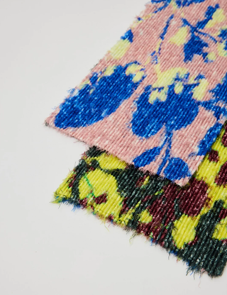 BOA Pleated Furry Scarf in Patchwork Ingrid
