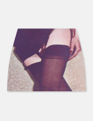 JERSEY GARTER MINI SKIRT