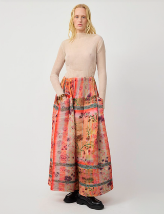 KENZA HANDPLEATED SKIRT IN BIRTE