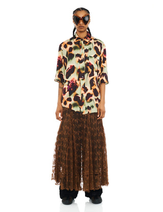 DRIPPY LEOPARD SUNNY BUTTON UP