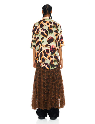 DRIPPY LEOPARD SUNNY BUTTON UP