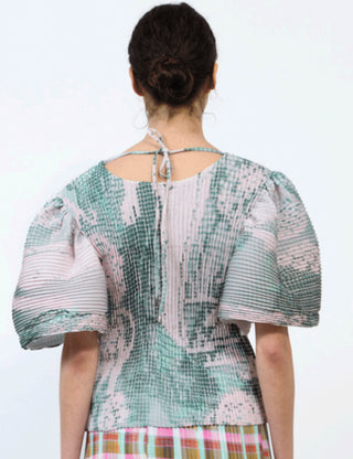HANDPLEATED KARLOTTA TOP IN SERAPHIN