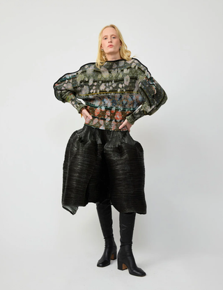 Radok Pleated Knit Pullover in Bruno