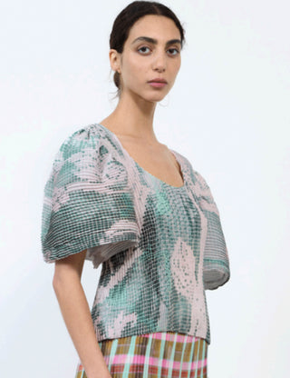 HANDPLEATED KARLOTTA TOP IN SERAPHIN