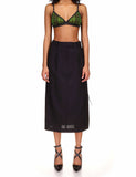 Wool Tailored Lace-Up Skirt