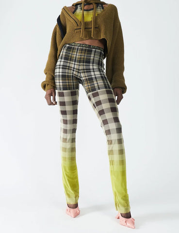 Mesh Pants Yellow Plaid