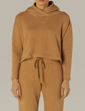 French Terry Cropped Hoodie Pecan