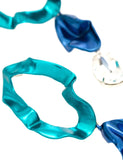 Inside Out Crystal Drop Earrings Cobalt and Aqua