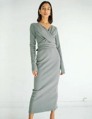 Saloma II Wrap Dress Grey