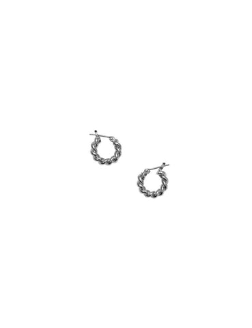 Silver Mini Twist Hoops