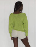 RENZO KNIT TOP LIME