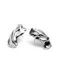 sterling king molten stud earrings silver