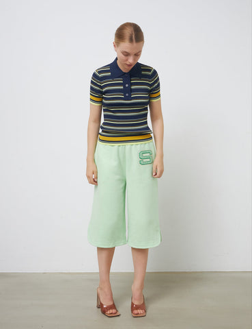 UNNA SHORT PANTS - GREEN/CREME
